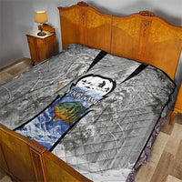 Custom Bluegill Ice Fishing Winter Camo Quilt with Snowy Forest Background Colorful Fish - Wonder Print Shop