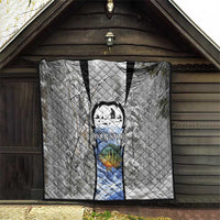 Custom Bluegill Ice Fishing Winter Camo Quilt with Snowy Forest Background Colorful Fish - Wonder Print Shop