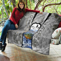 Custom Bluegill Ice Fishing Winter Camo Quilt with Snowy Forest Background Colorful Fish - Wonder Print Shop