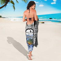 Custom Bluegill Ice Fishing Winter Camo Sarong with Snowy Forest Background Colorful Fish - Wonder Print Shop