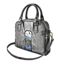 Custom Bluegill Ice Fishing Winter Camo Shoulder Handbag with Snowy Forest Background Colorful Fish - Wonder Print Shop