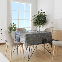 Custom Bluegill Ice Fishing Winter Camo Tablecloth with Snowy Forest Background Colorful Fish - Wonder Print Shop