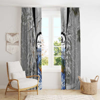 Custom Bluegill Ice Fishing Winter Camo Window Curtain with Snowy Forest Background Colorful Fish - Wonder Print Shop