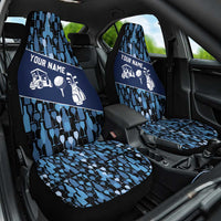 Custom Blue Wine Camo Pattern Golf Car Seat Cover with Blue Golf Club Pattern Cart and Ball Graphic - Wonder Print Shop