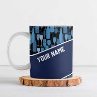 Custom Blue Wine Camo Pattern Golf Ceramic Mug with Blue Golf Club Pattern Cart and Ball Graphic - Wonder Print Shop