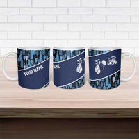 Custom Blue Wine Camo Pattern Golf Ceramic Mug with Blue Golf Club Pattern Cart and Ball Graphic - Wonder Print Shop