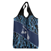 Custom Blue Wine Camo Pattern Golf Grocery Bag with Blue Golf Club Pattern Cart and Ball Graphic - Wonder Print Shop