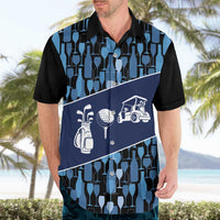 Custom Blue Wine Camo Pattern Golf Hawaiian Shirt with Blue Golf Club Pattern Cart and Ball Graphic - Wonder Print Shop