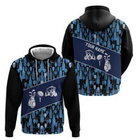 Custom Blue Wine Camo Pattern Golf Hoodie with Blue Golf Club Pattern Cart and Ball Graphic - Wonder Print Shop