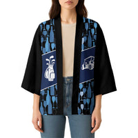 Custom Blue Wine Camo Pattern Golf Kimono with Blue Golf Club Pattern Cart and Ball Graphic - Wonder Print Shop