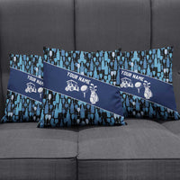 Custom Blue Wine Camo Pattern Golf Pillow Cover with Blue Golf Club Pattern Cart and Ball Graphic - Wonder Print Shop