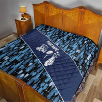Custom Blue Wine Camo Pattern Golf Quilt with Blue Golf Club Pattern Cart and Ball Graphic - Wonder Print Shop