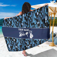 Custom Blue Wine Camo Pattern Golf Sarong with Blue Golf Club Pattern Cart and Ball Graphic - Wonder Print Shop