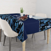 Custom Blue Wine Camo Pattern Golf Tablecloth with Blue Golf Club Pattern Cart and Ball Graphic - Wonder Print Shop