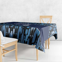 Custom Blue Wine Camo Pattern Golf Tablecloth with Blue Golf Club Pattern Cart and Ball Graphic - Wonder Print Shop