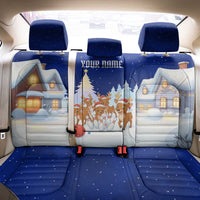 Funny Christmas Reindeer Bowling Custom Back Car Seat Cover with Reindeer Snow Scene - Wonder Print Shop
