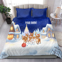 Funny Christmas Reindeer Bowling Custom Bedding Set with Reindeer Snow Scene - Wonder Print Shop