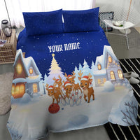 Funny Christmas Reindeer Bowling Custom Bedding Set with Reindeer Snow Scene - Wonder Print Shop