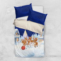 Funny Christmas Reindeer Bowling Custom Bedding Set with Reindeer Snow Scene - Wonder Print Shop