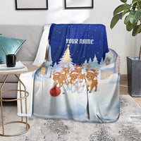 Funny Christmas Reindeer Bowling Custom Blanket with Reindeer Snow Scene - Wonder Print Shop