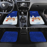 Funny Christmas Reindeer Bowling Custom Car Mats with Reindeer Snow Scene - Wonder Print Shop