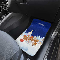 Funny Christmas Reindeer Bowling Custom Car Mats with Reindeer Snow Scene - Wonder Print Shop