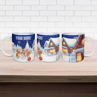 Funny Christmas Reindeer Bowling Custom Ceramic Mug with Reindeer Snow Scene - Wonder Print Shop