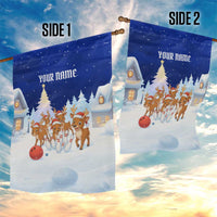 Funny Christmas Reindeer Bowling Custom Garden Flag with Reindeer Snow Scene - Wonder Print Shop