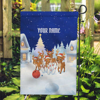 Funny Christmas Reindeer Bowling Custom Garden Flag with Reindeer Snow Scene - Wonder Print Shop