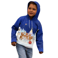 Funny Christmas Reindeer Bowling Custom Kid Hoodie with Reindeer Snow Scene - Wonder Print Shop