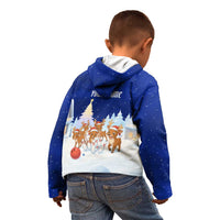 Funny Christmas Reindeer Bowling Custom Kid Hoodie with Reindeer Snow Scene - Wonder Print Shop