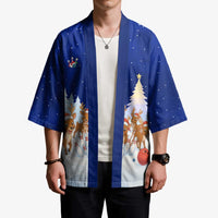 Funny Christmas Reindeer Bowling Custom Kimono with Reindeer Snow Scene - Wonder Print Shop