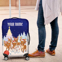 Funny Christmas Reindeer Bowling Custom Luggage Cover with Reindeer Snow Scene - Wonder Print Shop