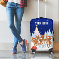 Funny Christmas Reindeer Bowling Custom Luggage Cover with Reindeer Snow Scene - Wonder Print Shop