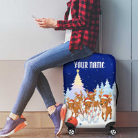 Funny Christmas Reindeer Bowling Custom Luggage Cover with Reindeer Snow Scene - Wonder Print Shop