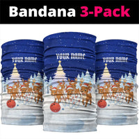 Funny Christmas Reindeer Bowling Custom Neck Gaiter with Reindeer Snow Scene - Wonder Print Shop