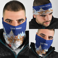 Funny Christmas Reindeer Bowling Custom Neck Gaiter with Reindeer Snow Scene - Wonder Print Shop
