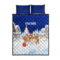 Funny Christmas Reindeer Bowling Custom Quilt Bed Set with Reindeer Snow Scene - Wonder Print Shop