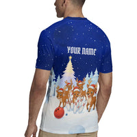 Funny Christmas Reindeer Bowling Custom Rugby Jersey with Reindeer Snow Scene - Wonder Print Shop