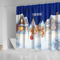 Funny Christmas Reindeer Bowling Custom Shower Curtain with Reindeer Snow Scene - Wonder Print Shop