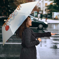 Funny Christmas Reindeer Bowling Custom Umbrella with Reindeer Snow Scene - Wonder Print Shop