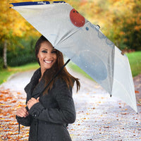 Funny Christmas Reindeer Bowling Custom Umbrella with Reindeer Snow Scene - Wonder Print Shop