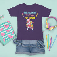 Cute Back To School T Shirt Hello August It's Time For School TS05 - Wonder Print Shop
