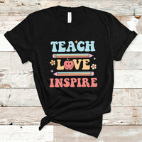 Cute Back To School T Shirt Teach Love Inspire, Funny Teacher TS05 - Wonder Print Shop