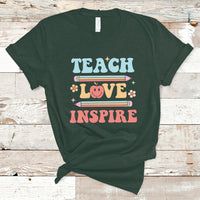 Cute Back To School T Shirt Teach Love Inspire, Funny Teacher TS05 - Wonder Print Shop