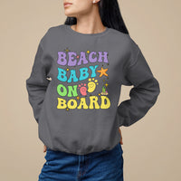 Pregnancy Announcement Sweatshirt Groovy Beach Baby On Board, Pregnant Mom TS05 - Wonder Print Shop