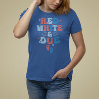 Pregnancy Announcement T Shirt For Women Red White And Due, 4th Of July TS05 - Wonder Print Shop