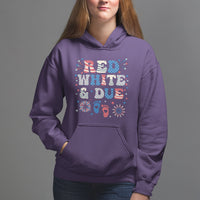 Pregnancy Announcement Hoodie Red White And Due, 4th Of July TS05 - Wonder Print Shop