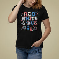 Pregnancy Announcement T Shirt For Women Red White And Due, 4th Of July TS05 - Wonder Print Shop