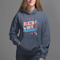 Pregnancy Announcement Hoodie Red White And Due, 4th Of July TS05 - Wonder Print Shop